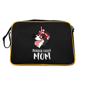 Border Collie Chien Mama Border Collie Mamma - Sac Retro - noir/or - Dos