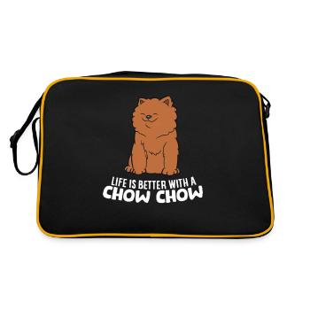 Life Is Better With A Chow Chow Funny Chow Chow - Retro Bag - black/gold - Back