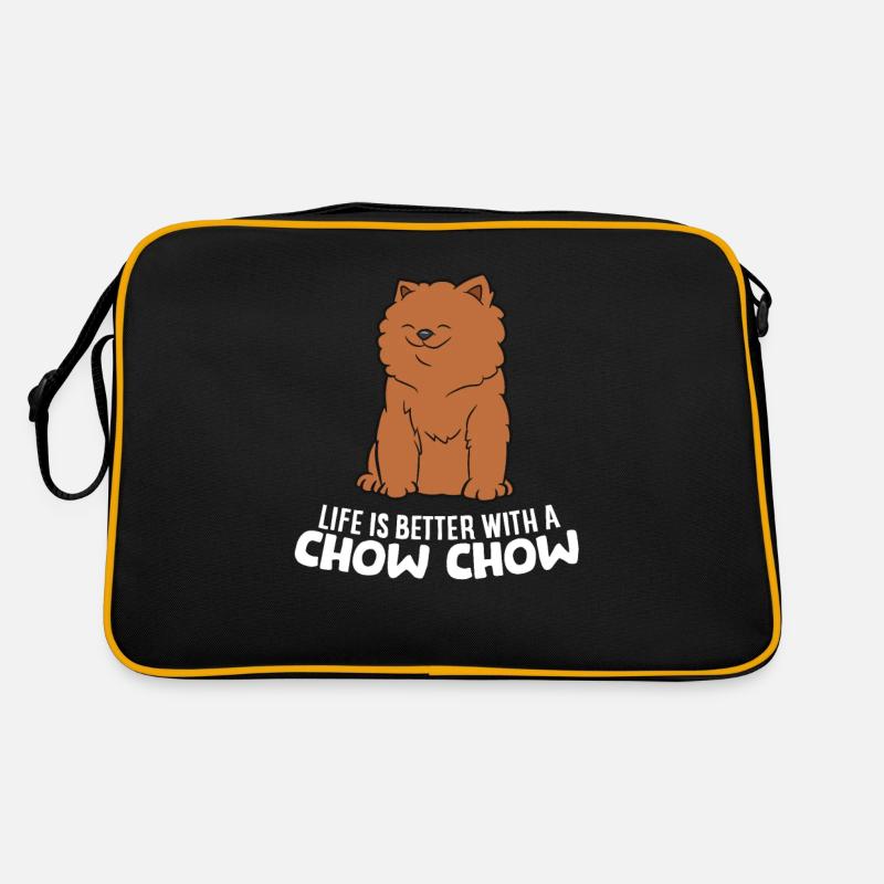 Das Leben Ist Besser Mit Einem Chow Chow Hund Retro Tasche