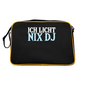 Ich Licht Nix DJ Lichttechniker Bühne Geschenk - Retro Tasche - Schwarz/Gold - Hinten
