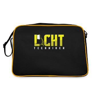 Lichttechniker Bühne Licht Lichttechnik Geschenk - Retro Tasche - Schwarz/Gold - Hinten