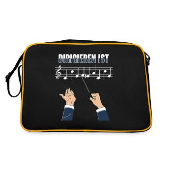 Dirigieren Ist Chefsache Dirigent Chor Geschenk - Retro Tasche - Schwarz/Gold - Hinten
