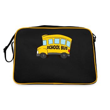 Lustiges Kinder Schulbus Geschenk Für Schulbus - Retro Tasche - Schwarz/Gold - Hinten