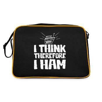 I Think Therefore I Ham Pun - Retro Bag - black/gold - Back