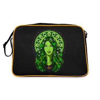 Unkrautgöttin Stoner - Retro Tasche - Schwarz/Gold - Hinten