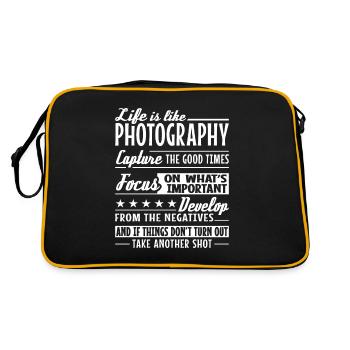 Photographer, camera, photography - Retro Bag - black/gold - Back