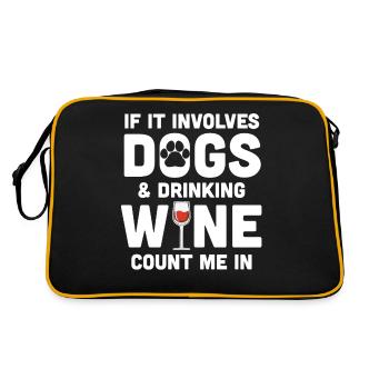 Chiens et vin - Chien de vin rouge - Sac Retro - noir/or - Dos
