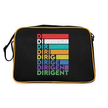 Dirigent Dirigieren Dirigentin Chorleiter Geschenk - Retro Tasche - Schwarz/Gold - Hinten