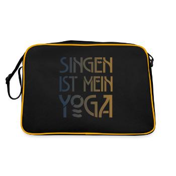 Singen Ist Mein Yoga Chor Chorsingen Geschenk - Retro Tasche - Schwarz/Gold - Hinten