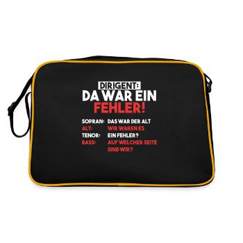 Dirigent Chor Sopran Alt Tenor Chorleiter Geschenk - Retro Tasche - Schwarz/Gold - Hinten