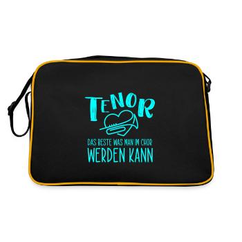 Tenor Chor Chorsingen Chorleiter Sänger Geschenk - Retro Tasche - Schwarz/Gold - Hinten