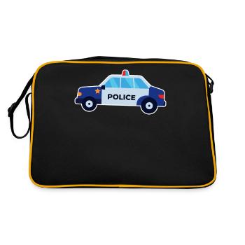 Polizeiauto Polizei Auto Polizeiauto Kinder - Retro Tasche - Schwarz/Gold - Hinten