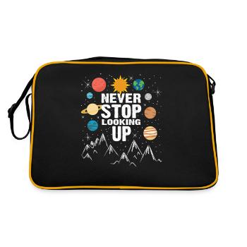 Astronomie Lustig Für Nerdige Astronomen Mit - Retro Tasche - Schwarz/Gold - Hinten
