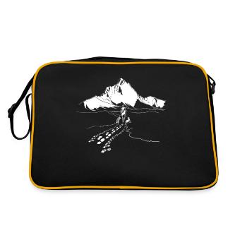Mountains dog walking dog walk kids dog gift - Retro Bag - black/gold - Back