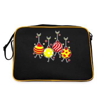 Ugly Christmas sweater lights Christmas - Retro Bag - black/gold - Back