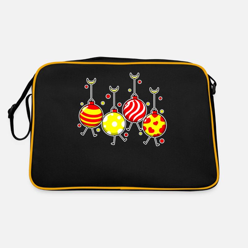 Hässliche Weihnachtspullover Lichter Weihnachten - Retro Tasche - Schwarz/Gold