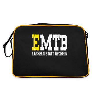 EBike E Mountainbike EBike Zubeör Mountainbikes - Retro Tasche - Schwarz/Gold - Hinten