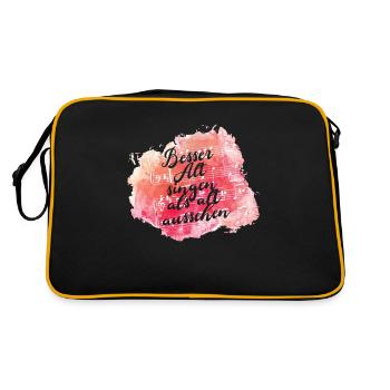 Alt Chor Chorsänger Chorleiter Chorsingen Geschenk - Retro Tasche - Schwarz/Gold - Hinten