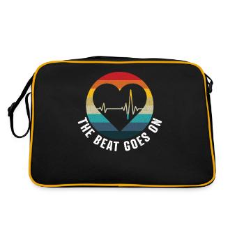 The beat goes on - heart attack survivor get well - Retro Bag - black/gold - Back