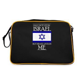 Israel Flagge IDF Mossad Menora Tel Aviv Geschenk - Retro Tasche - Schwarz/Gold - Hinten
