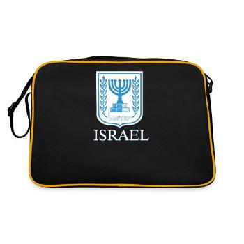 Israel IDF Mossad Menora Tel Aviv Geschenk - Retro Tasche - Schwarz/Gold - Hinten