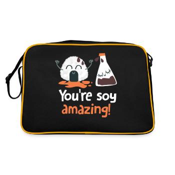 Sushi soy gift idea - Retro Bag - black/gold - Back