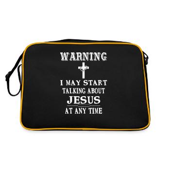Jésus disant pour les chrétiens avec humour et de toute façon - Sac Retro - noir/or - Dos