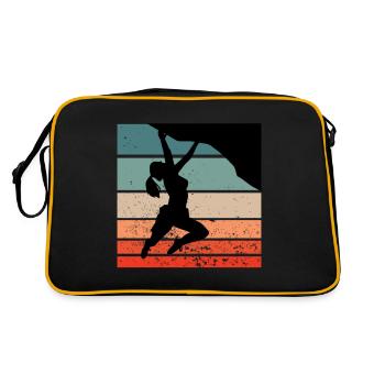Climbing mountain mountains hiking climbing wall - Retro Bag - black/gold - Back