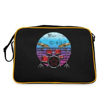 Batteur batterie batteur baguettes musique - Sac Retro - noir/or - Dos