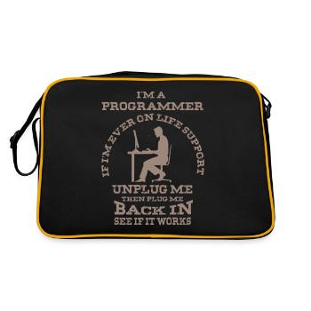 I'm a programmer - funny computer program - Retro Bag - black/gold - Back