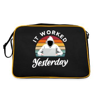 Programmierer Retro Geschenkidee - Retro Tasche - Schwarz/Gold - Hinten
