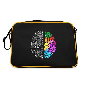 Colorful brain science art - Retro Bag - black/gold - Back