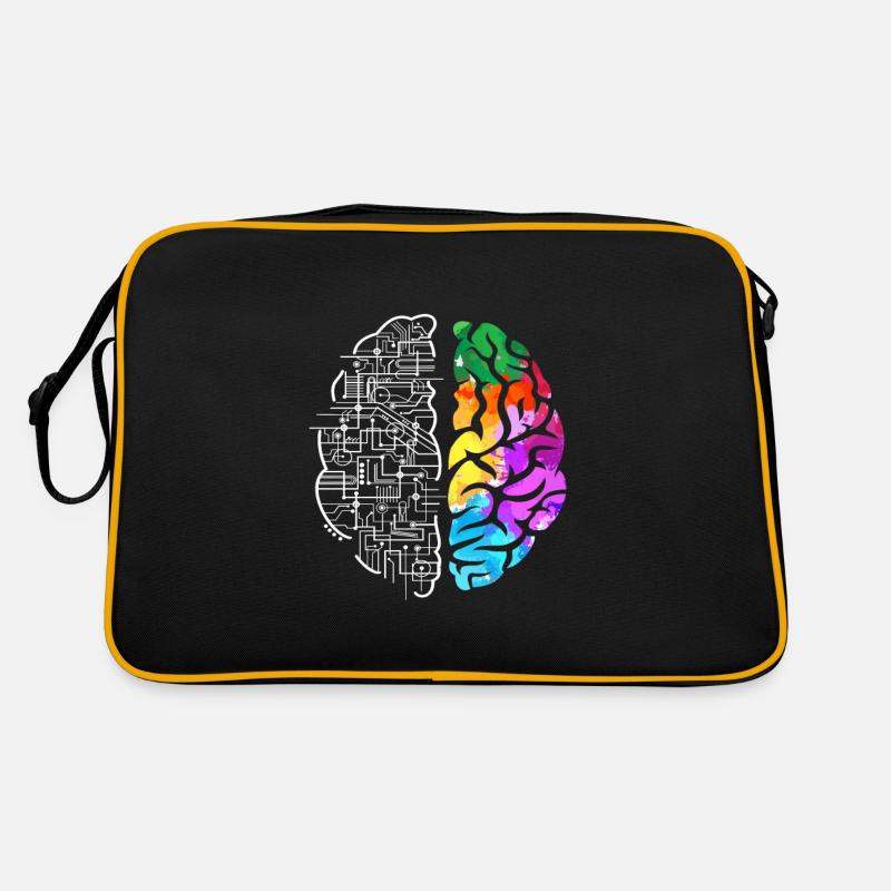 Colorful brain science art Retro Bag