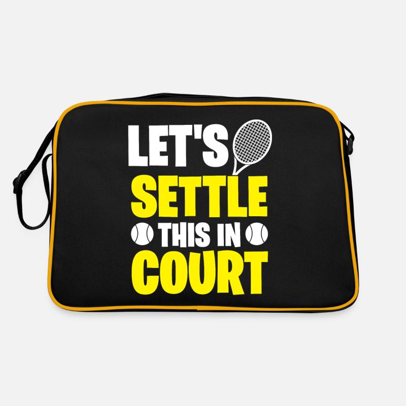 Lassen Sie uns dies im Gericht - Tennis-Sprichwort Retro Tasche