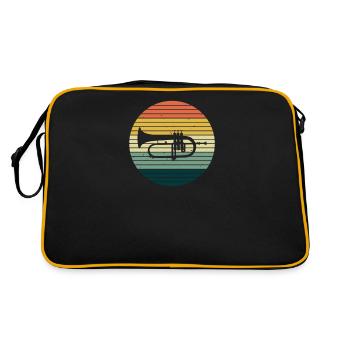 Cadeau de corne de joueur de corne de joueur de corne de bugle - Sac Retro - noir/or - Dos