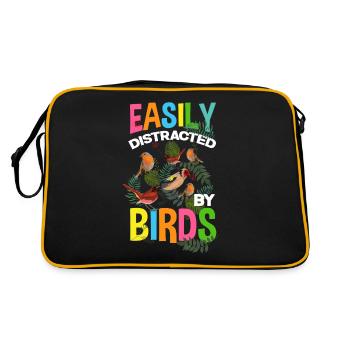 Oiseaux drôles ornithologues amateurs - Sac Retro - noir/or - Dos