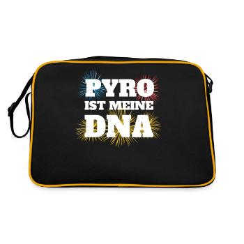 Pyrofreak Pyro ist meine DNA Pyro Fan Feuerwerker - Retro Tasche - Schwarz/Gold - Hinten