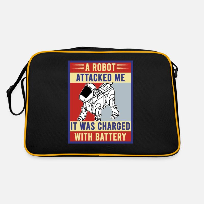 Roboter Hund Geschenkidee Retro Tasche