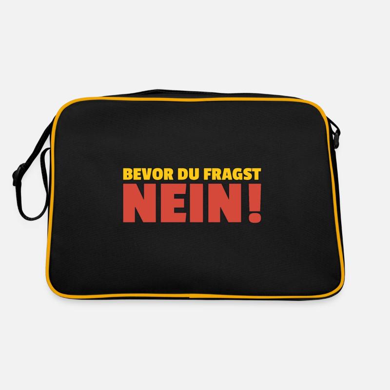 bevor du fragst Nein lustiger Spruch bevor du frag Retro Tasche