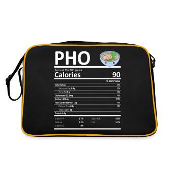 Pho Vietnamese Noodles Nutritional Value Funny - Retro Bag - black/gold - Back