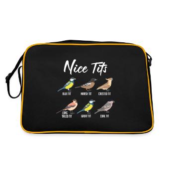 Oiseaux drôles mésange observation des oiseaux humour - Sac Retro - noir/or - Dos