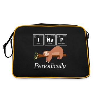 Funny scientist chemistry sloth nap - Retro Bag - black/gold - Back