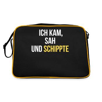 Bauarbeiter Geschenk Tiefbau - Retro Tasche - Schwarz/Gold - Hinten