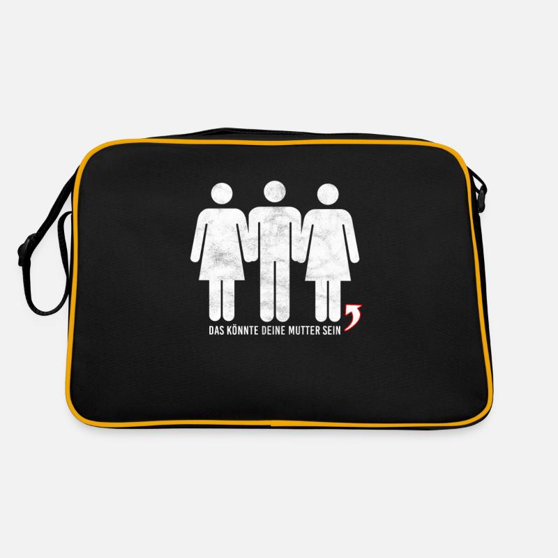 Dreier Beziehung - Deine Mutter witzig Retro Tasche