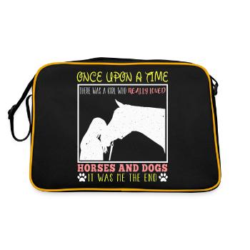 Equine Horse Riding Pony Equestrian Equestrian Gift - Retro Bag - black/gold - Back