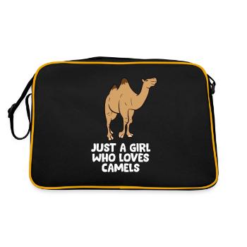 Une fille Le chameau aime les chameaux Dromèdes - Sac Retro - noir/or - Dos