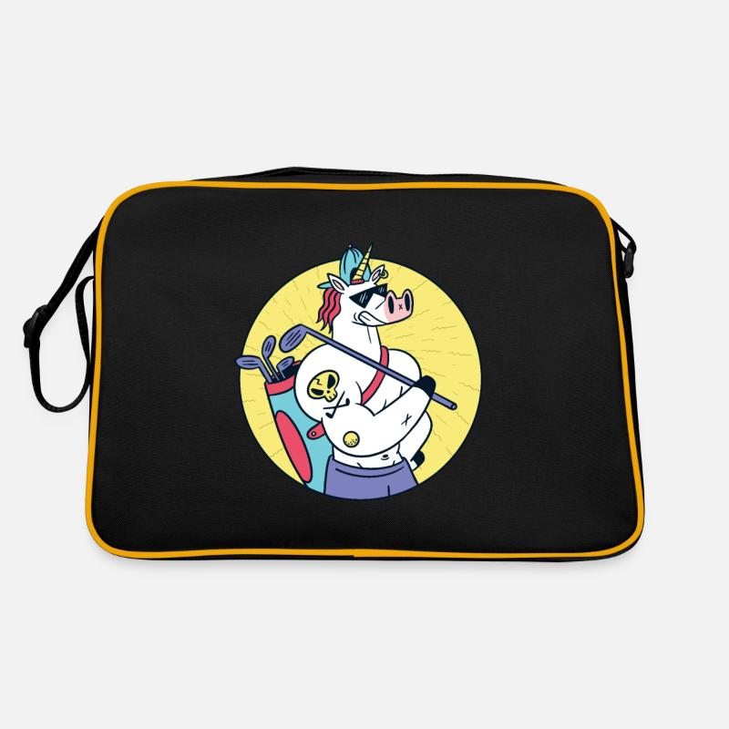 Licorne forte avec tatouage joue au golf Sac Retro