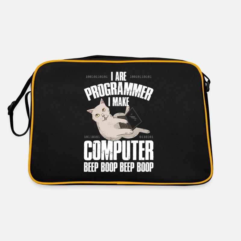 Programmeur Je suis Programmeur Bip - Sac Retro - noir/or