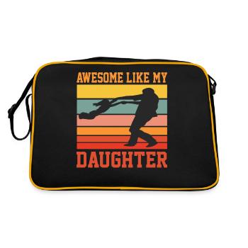 Awesome Like My Daughter Retro Vintage Funny Fathe - Retro Bag - black/gold - Back