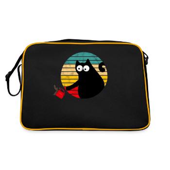 Chat de café coquine - Vintage - Sac Retro - noir/or - Dos